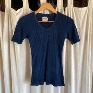 Rudy Jude Indigo Pointelle Tee Size Small